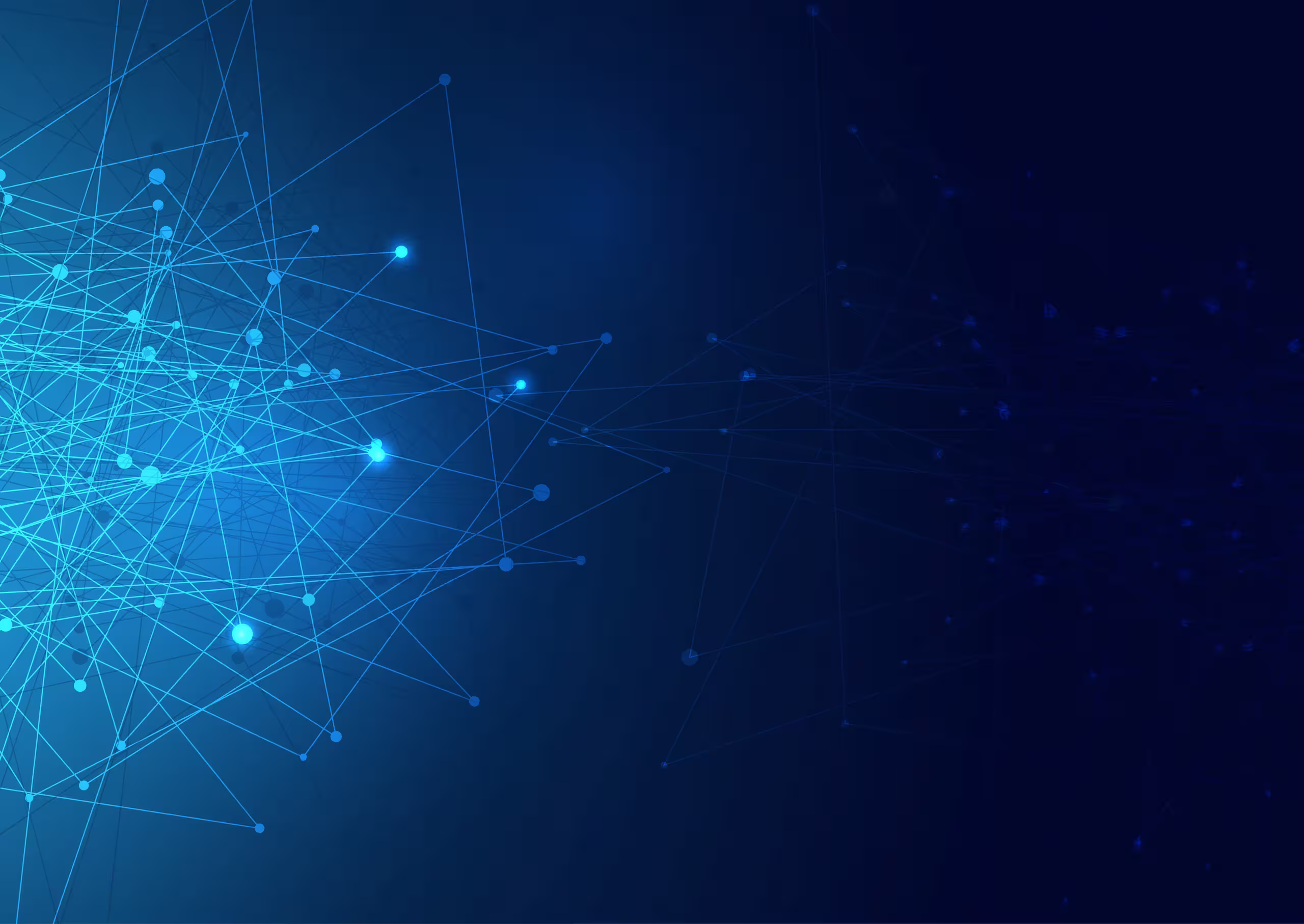 Fondo azul con una red de nodos y líneas conectadas